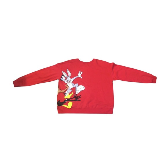 Vintage Looney Tunes Red Sweater Sz 3x Bugs Bunny Tweety Martian - Big And Tall - Picture 2 of 4